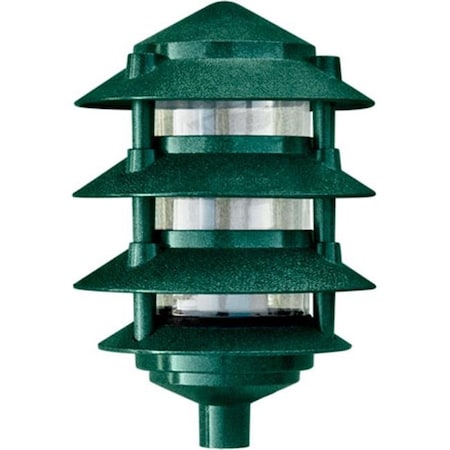 Dabmar Lighting D5100-G Cast Aluminum Four Tier Pagoda Light; Green D5100-G